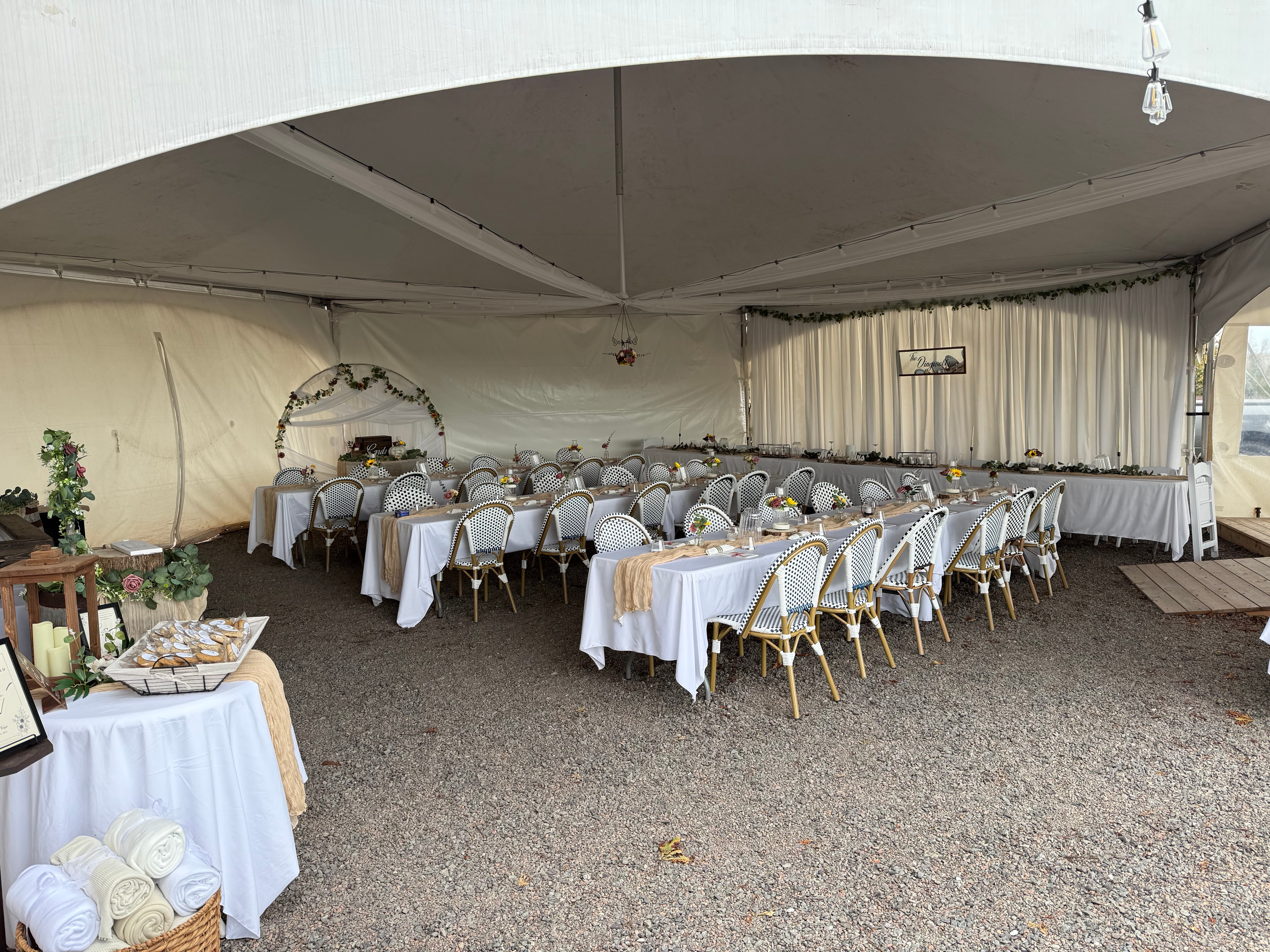 Table setting for a private event at Double Hill Cidery